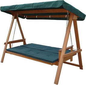 Balansoar de grădină verde/ din lemn Vegas Lux - Rojaplast