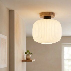 Plafonieră HARMA WOOD 1xE27/15W/230V, stejar/alb, Ø 25 cm