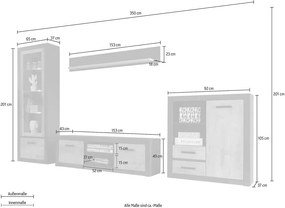 Set living format din 4 piese, 350 cm lungime