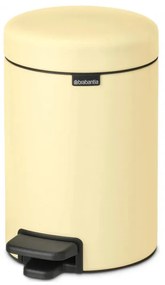 Cos de gunoi cu pedala Brabantia NewIcon 1008836, 3 L, Inchidere lina, Baza antiderapanta, Galben