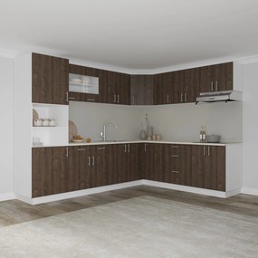 Set haaus V36, Stejar Bronz/Alb, Blat Thermo 28 mm, L 280 x 220 cm