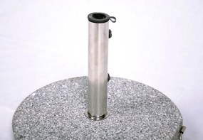 Suport parasolar (rotund) - granit / oțel inoxidabil, 40 kg