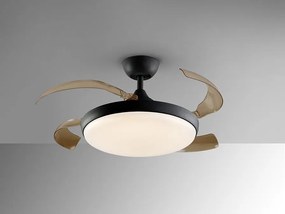 Lustra LED cu Ventilator si telecomanda, lame retractabile Venturi negru