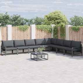 vidaXL Set de canapele pentru grădină 9 pcs Antracit Oțel