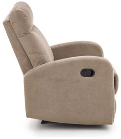 Fotoliu recliner Oslo 1S stofa bej H100 cm