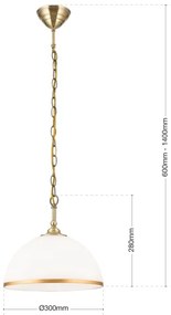 Lustră pe lanț Orion HL 6-1809/1 OLD LAMP 1xE27/40W/230V alb/bronz