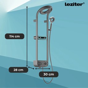 Set de duș digital Tropic cu baterie termostatică, gri