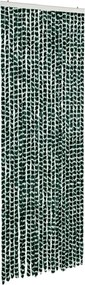 vidaXL Perdea pentru insecte, verde și alb, 90x200 cm, chenille