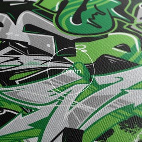 Tablou Canvas, 20x30cm, Dormitor si Living, Moderne, Graffiti, Green Graffiti Letters