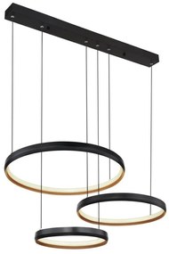 Lustra LED suspendata cu telecomanda design modern Halli negru, auriu