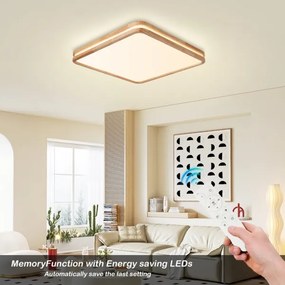 Brilagi - Plafonieră LED reglabilă MOLINA SQUARE LED/80W/230V stejar 60x60 cm + telecomandă