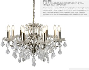 Candelabru stil clasic cu 8 brate Paris alama antic 8738-8AB SRT