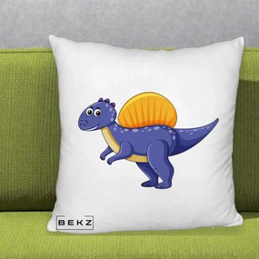 Perna Decorativa Spinozaur Kawaii, 40x40 cm, Alb Pufos, Husa Detasabila, Perna Inclusa, BEKZ®