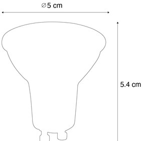 Set de 5 becuri LED GU10 reglabile, negru, 6W, 500lm, 2700K