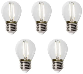 Set de 5 becuri LED E27 P45 cu senzor crepuscular 3W 250 lm 3000K
