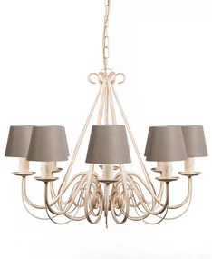Candelabru de 60 cm de culoare crem cu abajururi taupe - Giuseppe 8