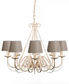Candelabru de 60 cm de culoare crem cu abajururi taupe - Giuseppe 8