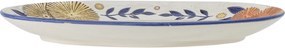 Platou de servire din ceramică multicolor pictat manual, 34×25×3,5 cm, „Lynna"