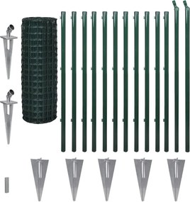 vidaXL Euro gard, verde, 25 x 1,2 m, oțel
