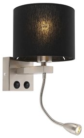 Lampa de perete moderna din otel cu abajur negru - Brescia