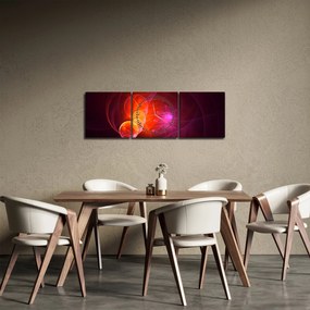 Tabloul modern cu abstracțiune roz (cu ceas) (90x30 cm)