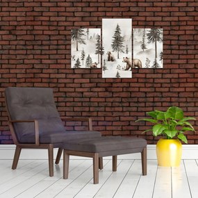 Tablou - Pădure cu Urși (90x60 cm)