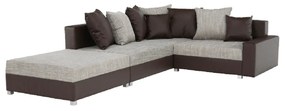 Colţar, S, piele eco maro/textil maro, PETRANA NEW
