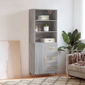 vidaXL Dulap înalt, gri sonoma, 69,5x34x180 cm, lemn compozit