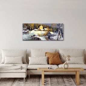 Tablou - Orășel iarna (120x50 cm)