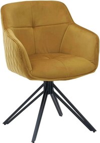 Scaun EMMA, galben/negru, stofa/metal, 59x62x82 cm