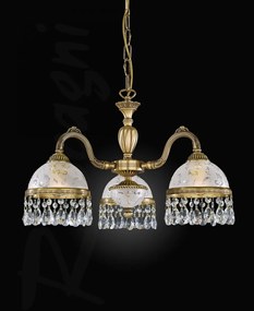 Candelabru 3 brate design clasic realizat manual din alama si Cristal Scholer 6200