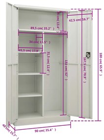 Fiset, gri deschis, 90x40x180 cm, otel Gri deschis