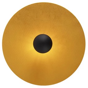 Lampă de tavan neagră umbră galbenă 45 cm - Combi