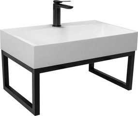 Set lavoar compozit alb Rea Goya 50 cm plus cadru