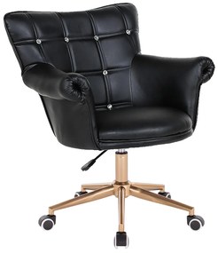 HC804CK Scaun Neagră cu Bază Aurie