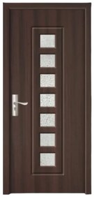 Usa Interior din MDF Novo Doors ND236, Cadru din Lemn Masiv, Geam Sablat, KIT COMPLET, Toc , Manere si balamale incluse (Culoare: Stejar Auriu, Toc: