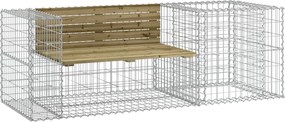 vidaXL Bancă de grădină & coș gabion, lemn de pin tratat