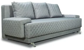 Canapea Extensibila Cu Lada De Depozitare Karla, Argintiu, 212 x 95 x 79 Cm