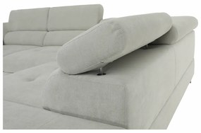 Colţar, material textil gri deschis, model dreapta, BUTON P