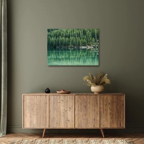 Tablou - Coniferi lângă lac (70x50 cm)
