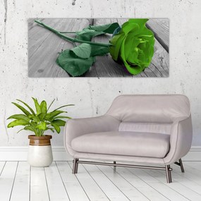 Tablou - Trandafir verde (120x50 cm)