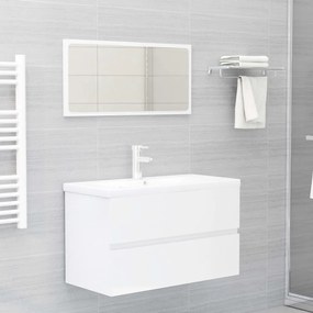 Set mobilier de baie, alb extralucios, PAL Alb foarte lucios, 80 x 38.5 x 45 cm, 1