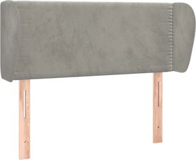 vidaXL Tăblie de pat cu aripioare gri deschis 83x23x78/88 cm catifea