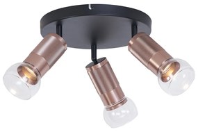 Spot rotund de plafon bronz închis, rotund, cu 3 lumini, reglabil - Veerle