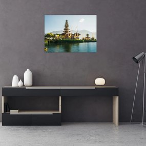 Tablou pe sticlă Mount Batur (70x50 cm)