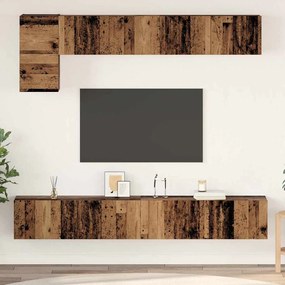 vidaXL Set comodă TV 5 pcs Lemn vechi Mediu 100 cm x 30 cm x 30 cm
