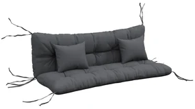 Outsunny Set de 4 Perne pentru Sezut si Spatar de Exterior, Inclusiv 2 Perne Decorative, Hidrofobe, pentru Canapea sau Leagan, Gri | Aosom Romania