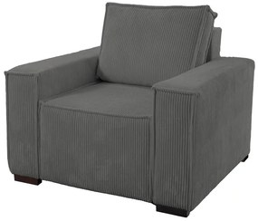 Fotoliu cu taburet SMART SET, gri inchis