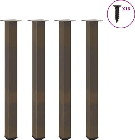 vidaXL Picioare de masă de bar, 4 buc., oțel natural, 100-102 cm