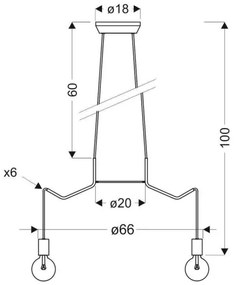 Lustră pe cablu BASSO 6xE27/40W/230V albă